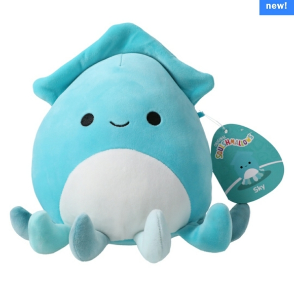 🐙 Squishmallows Sealife Squad 7.5" - Sky the Teal Squid NWT - Picture 2 of 5